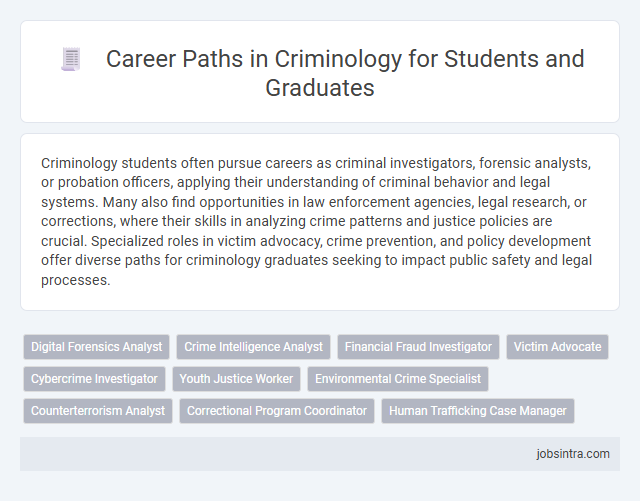 Career Paths in Criminology for Students and Graduates
