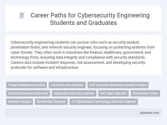 Career Paths for Cybersecurity Engineering Students and Graduates