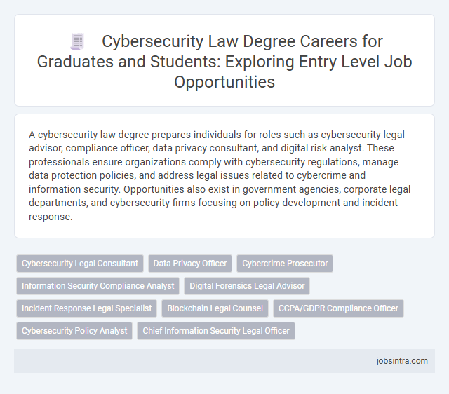 Cybersecurity Law Degree Careers for Graduates and Students: Exploring Entry Level Job Opportunities