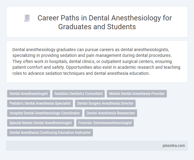 Career Paths in Dental Anesthesiology for Graduates and Students