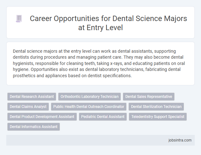 Career Opportunities for Dental Science Majors at Entry Level