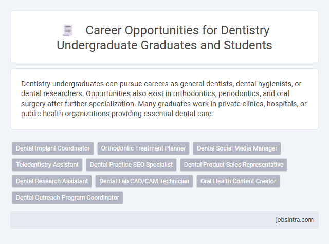 Career Opportunities for Dentistry Undergraduate Graduates and Students