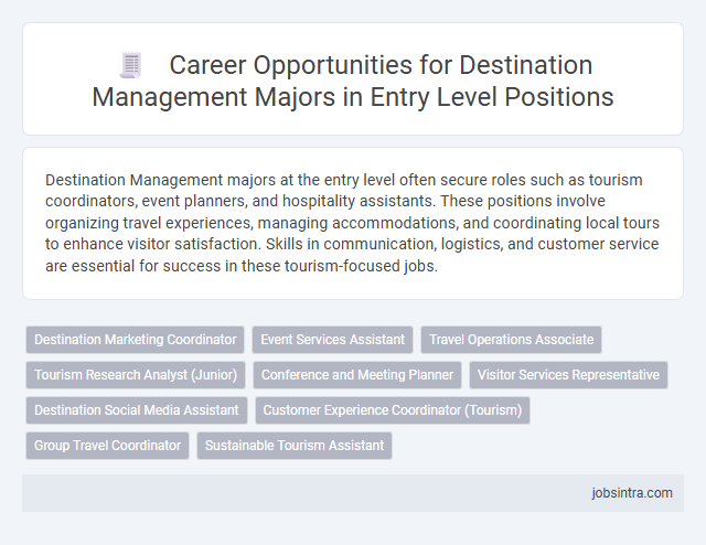 Career Opportunities for Destination Management Majors in Entry Level Positions