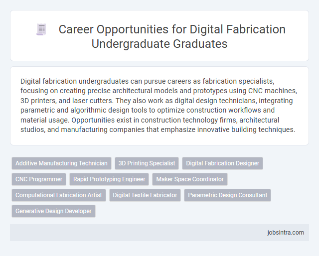 Career Opportunities for Digital Fabrication Undergraduate Graduates