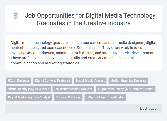 Job Opportunities for Digital Media Technology Graduates in the Creative Industry