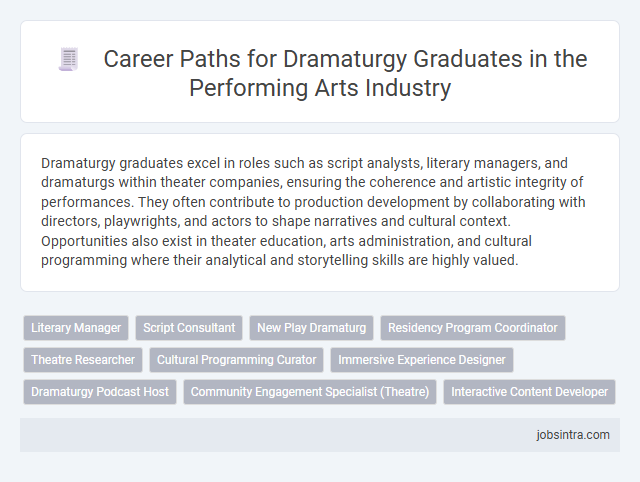 Career Paths for Dramaturgy Graduates in the Performing Arts Industry