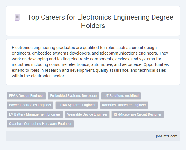 Top Careers for Electronics Engineering Degree Holders