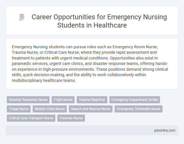 Career Opportunities for Emergency Nursing Students in Healthcare