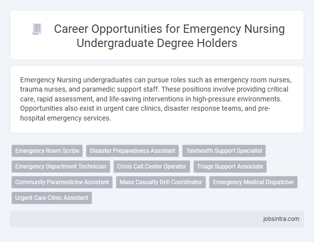 Career Opportunities for Emergency Nursing Undergraduate Degree Holders