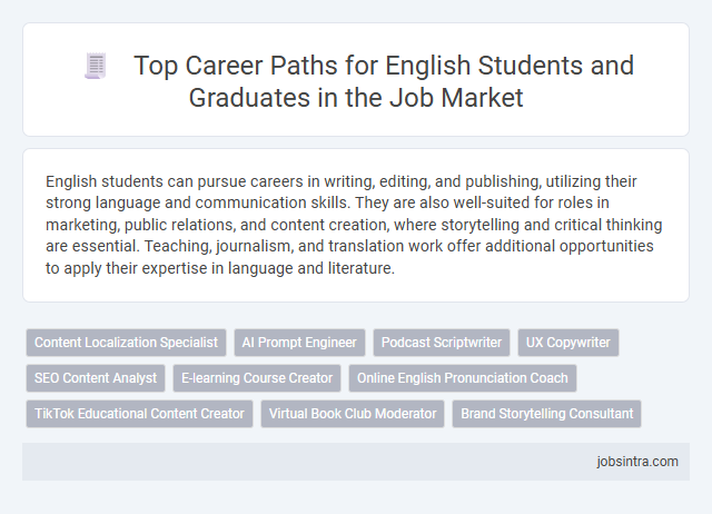 Top Career Paths for English Students and Graduates in the Job Market