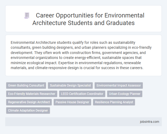 Career Opportunities for Environmental Architecture Students and Graduates