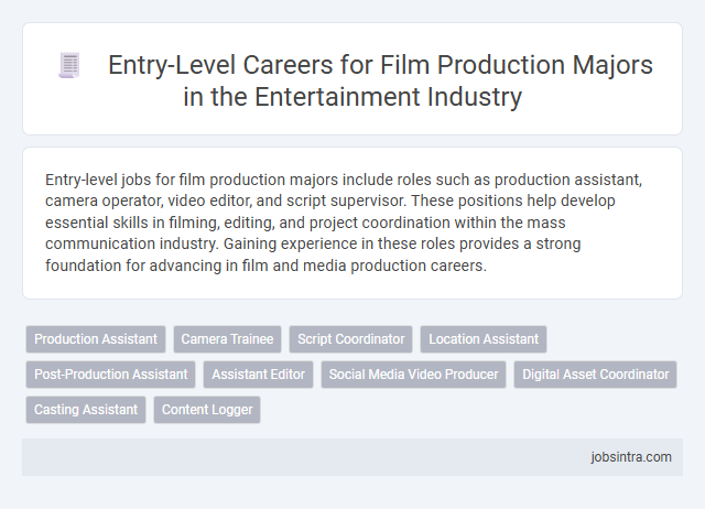 Entry-Level Careers for Film Production Majors in the Entertainment Industry