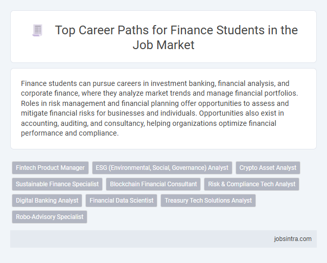 Top Career Paths for Finance Students in the Job Market