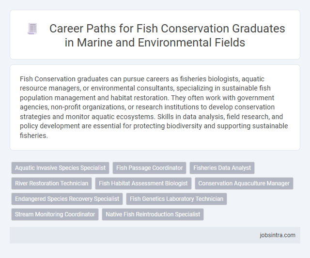 Career Paths for Fish Conservation Graduates in Marine and Environmental Fields