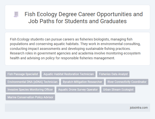 Fish Ecology Degree Career Opportunities and Job Paths for Students and Graduates