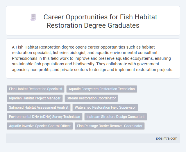 Career Opportunities for Fish Habitat Restoration Degree Graduates