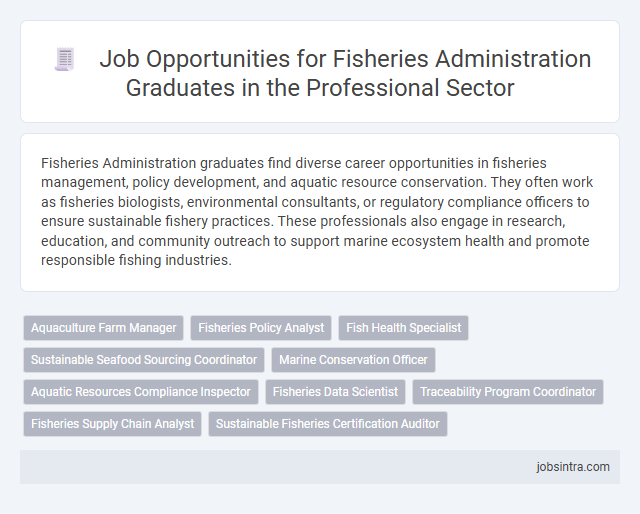 Job Opportunities for Fisheries Administration Graduates in the Professional Sector
