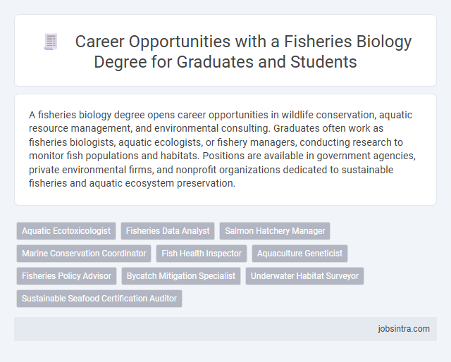 Career Opportunities with a Fisheries Biology Degree for Graduates and Students