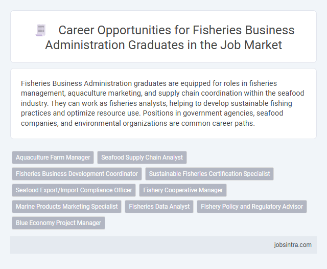 Career Opportunities for Fisheries Business Administration Graduates in the Job Market