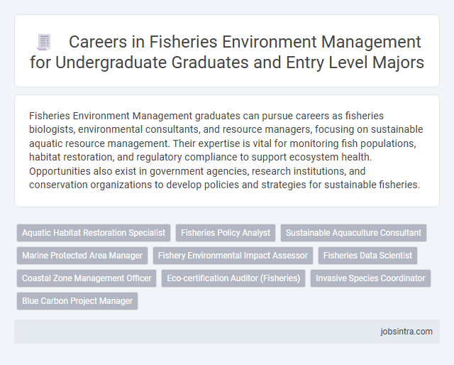 Careers in Fisheries Environment Management for Undergraduate Graduates and Entry Level Majors