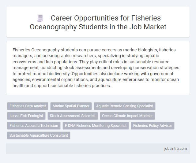 Career Opportunities for Fisheries Oceanography Students in the Job Market