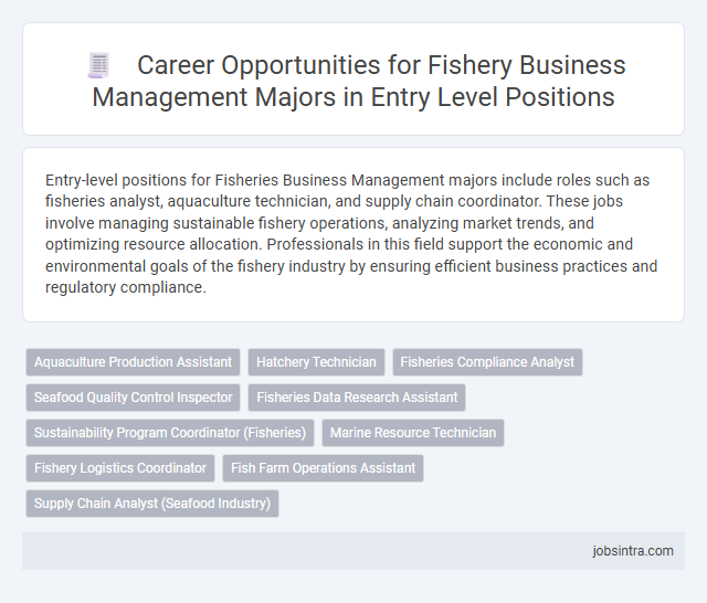 Career Opportunities for Fishery Business Management Majors in Entry Level Positions