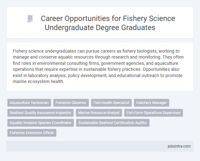 Career Opportunities for Fishery Science Undergraduate Degree Graduates