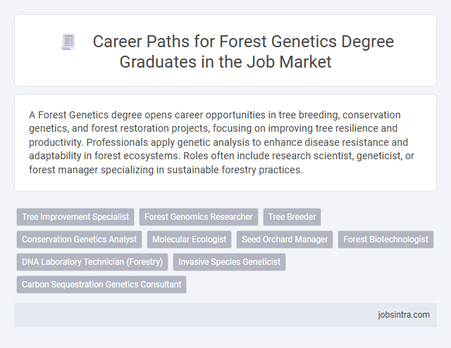 Career Paths for Forest Genetics Degree Graduates in the Job Market
