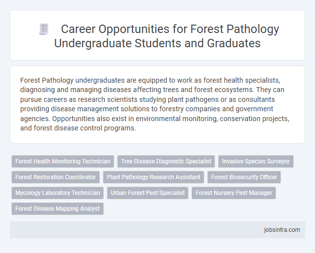 Career Opportunities for Forest Pathology Undergraduate Students and Graduates