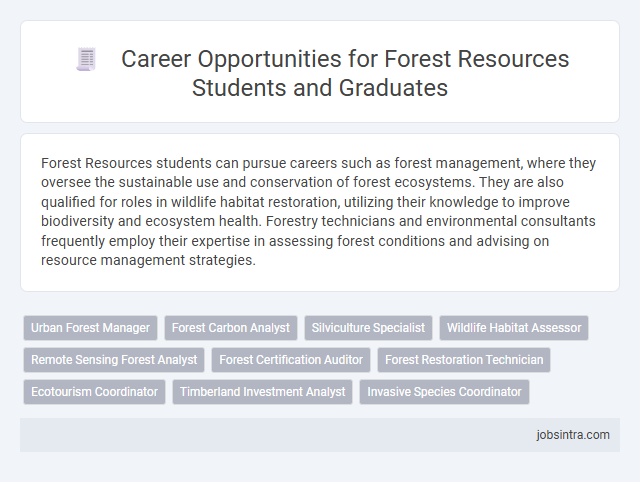 Career Opportunities for Forest Resources Students and Graduates