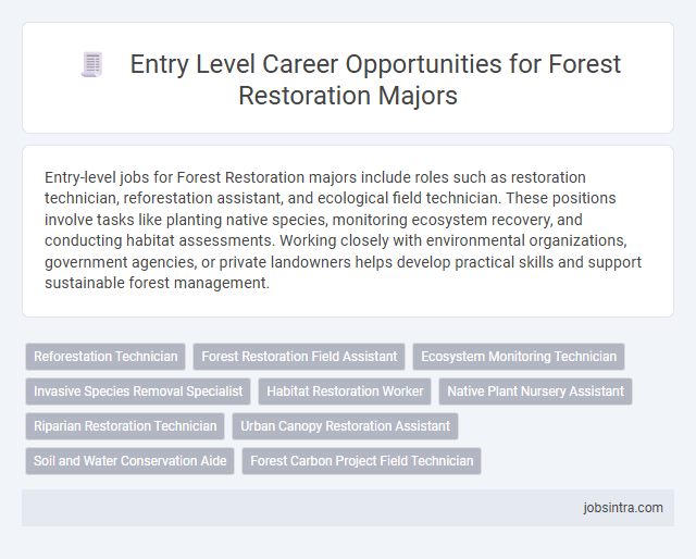 Entry Level Career Opportunities for Forest Restoration Majors