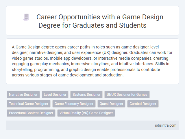 Career Opportunities with a Game Design Degree for Graduates and Students