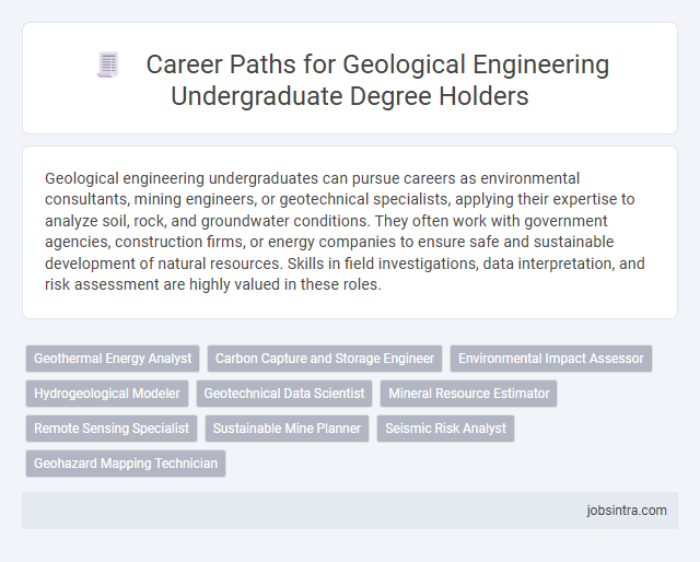 Career Paths for Geological Engineering Undergraduate Degree Holders