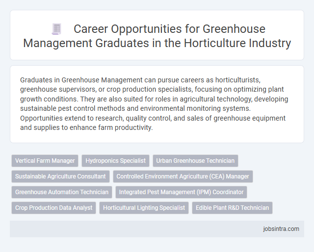 Career Opportunities for Greenhouse Management Graduates in the Horticulture Industry