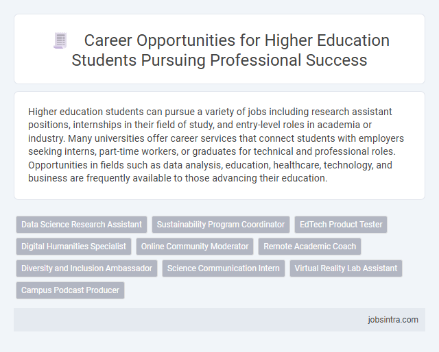 Career Opportunities for Higher Education Students Pursuing Professional Success