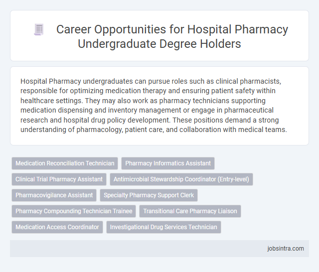 Career Opportunities for Hospital Pharmacy Undergraduate Degree Holders