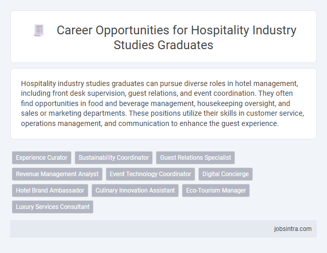 Career Opportunities for Hospitality Industry Studies Graduates