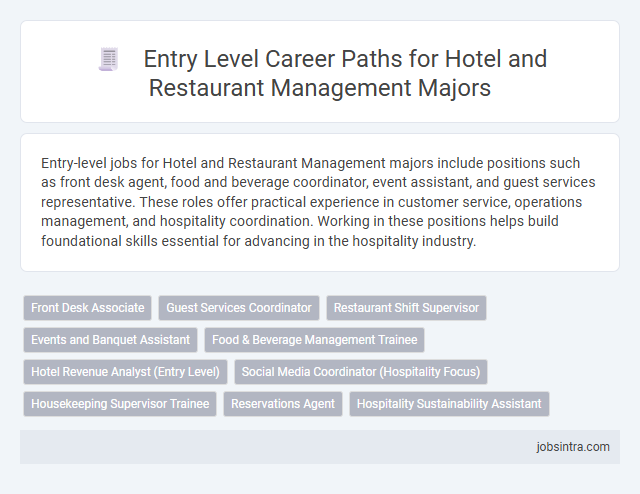 Entry Level Career Paths for Hotel and Restaurant Management Majors