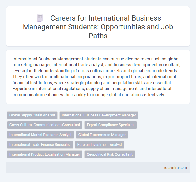 Careers for International Business Management Students: Opportunities and Job Paths