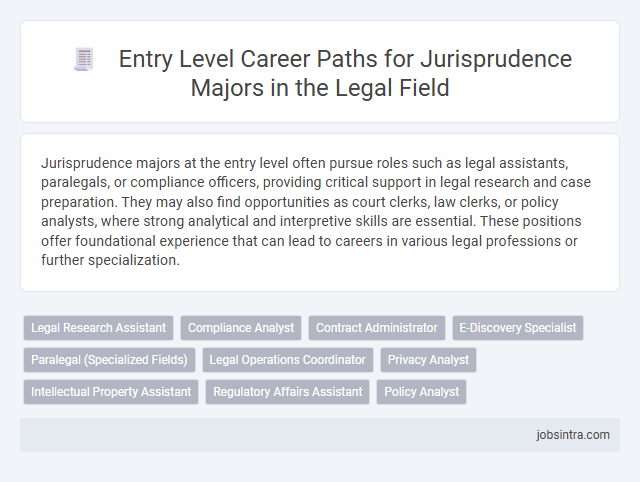 Entry Level Career Paths for Jurisprudence Majors in the Legal Field