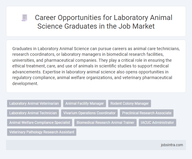 Career Opportunities for Laboratory Animal Science Graduates in the Job Market