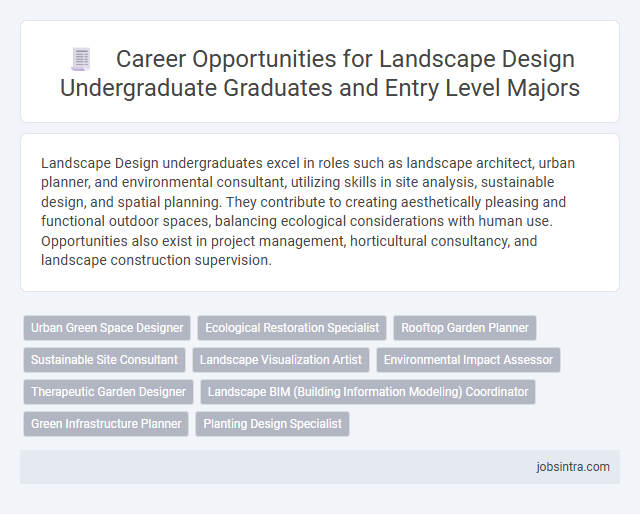 Career Opportunities for Landscape Design Undergraduate Graduates and Entry Level Majors