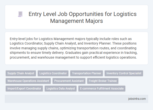 Entry Level Job Opportunities for Logistics Management Majors