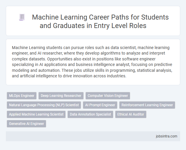 Machine Learning Career Paths for Students and Graduates in Entry Level Roles