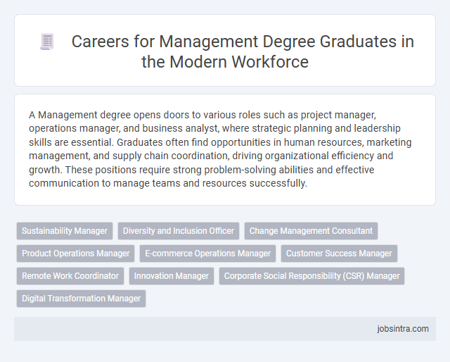 Careers for Management Degree Graduates in the Modern Workforce