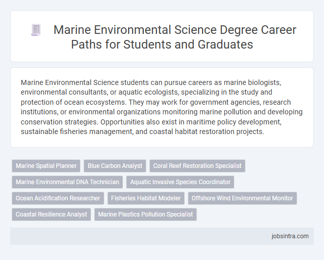 Marine Environmental Science Degree Career Paths for Students and Graduates