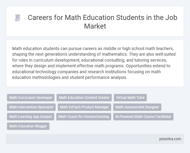 Careers for Math Education Students in the Job Market