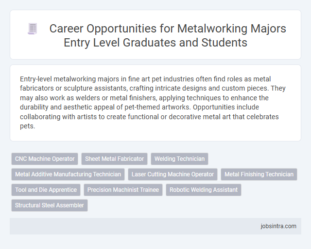 Career Opportunities for Metalworking Majors Entry Level Graduates and Students
