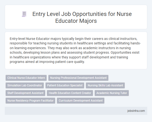 Entry Level Job Opportunities for Nurse Educator Majors