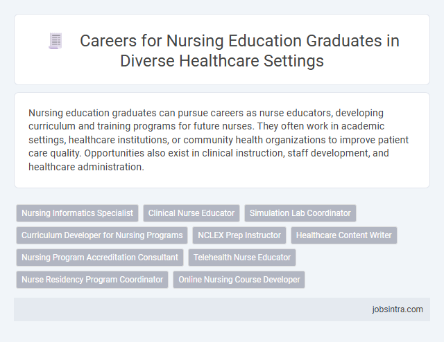 Careers for Nursing Education Graduates in Diverse Healthcare Settings